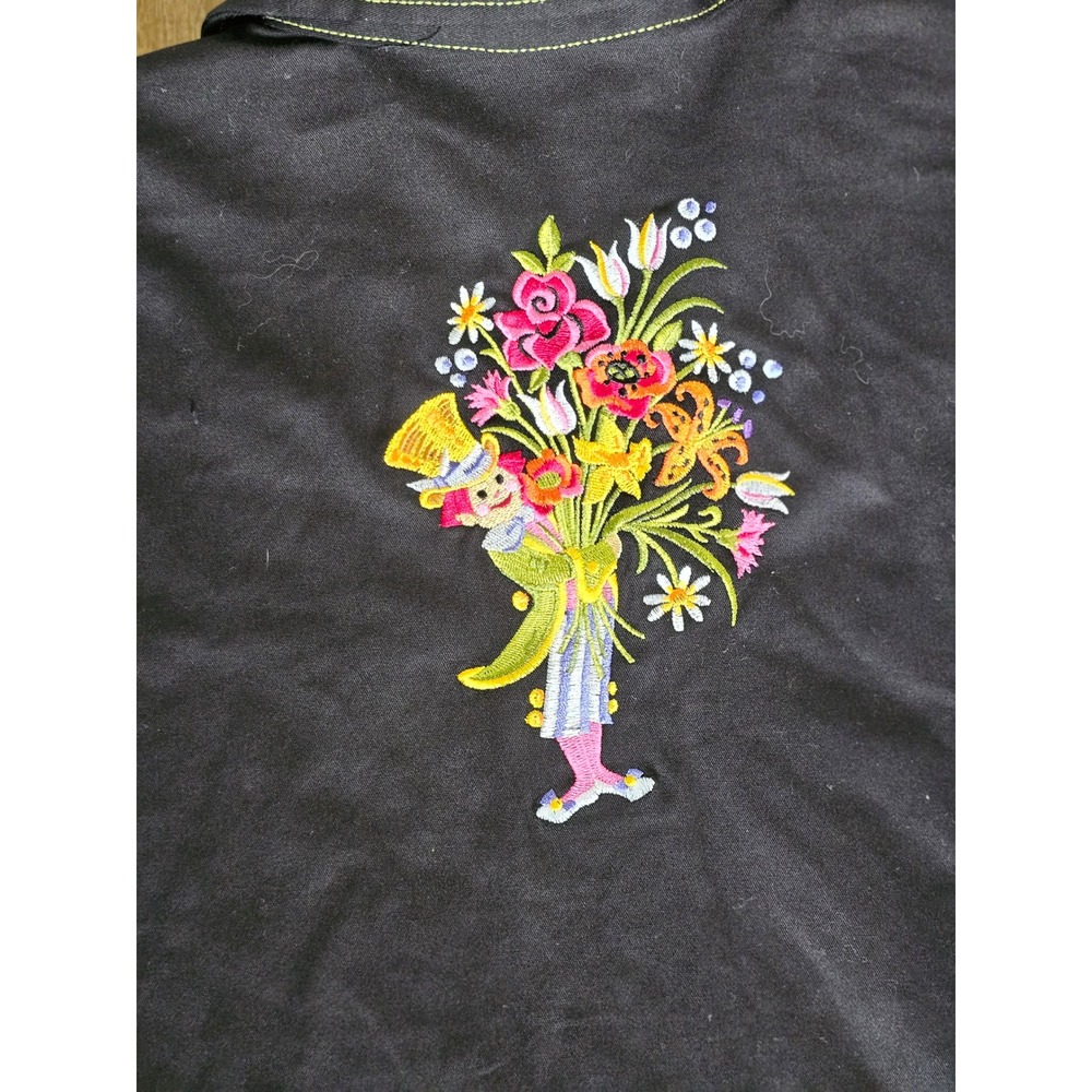 Bob Mackie Wearable Art Jacket XL Black The Parade of the Flowers Embroidered - Picture 6 of 9